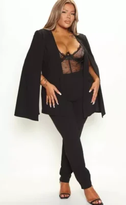 Conjunto De Pantalón Con Gabardina Negra Marca Fashion Nova -Promos Tops Deportivos Magasin D NQ NP 607812 MLM54925959247 042023 O