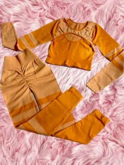 Conjunto Deportivo Naranja Scrunch Leggins Estilo Calceta -Promos Tops Deportivos Magasin D NQ NP 611026 MLM54391196424 032023 O