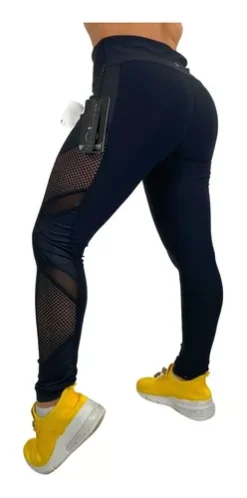 Legging Para Dama Marca 90 Degree Modelo Pw72191 Color Negro