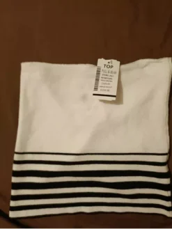 PULL & BEAR Top Marca Pull&bear Original Blanco Nuevo Liquidación