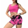 Conjunto Deportivo Short Push Up Y Top Color Rosa