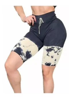Biker Short Negro Tie Dye Con Push Up