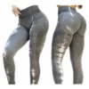 Scrunch Legging Deportivo Gris Claro Con Blanco