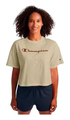 Playera Recortada Con Logotipo Marca Champion Talla Xs