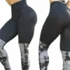 Scrunch Legging Deportivo Color Negro Acanalado
