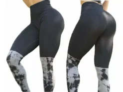 Scrunch Legging Deportivo Color Negro Acanalado