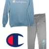 Pants Para Niña, Conjunto Marca Champion, Aqua/gris