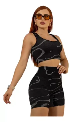 Conjunto Deportivo De Short Levanta Glúteo Mas Top